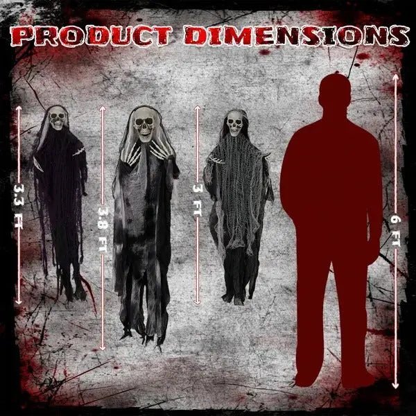 3 Pack Hanging Halloween Skeleton Ghosts Decorations - Backdrop Bliss3 Pack Hanging Halloween Skeleton Ghosts Decorations