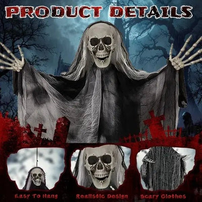 3 Pack Hanging Halloween Skeleton Ghosts Decorations - Backdrop Bliss3 Pack Hanging Halloween Skeleton Ghosts Decorations