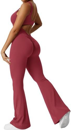 Women Sleeveless Flare Jumpsuits Fitness Yoga Long Pants - Backdrop BlissWomen Sleeveless Flare Jumpsuits Fitness Yoga Long Pants
