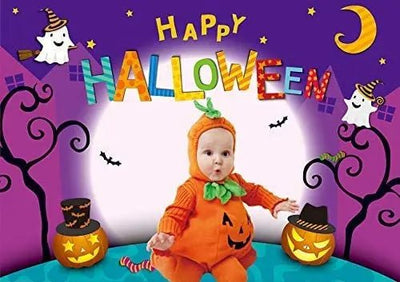 CHAIYA 7x5ft Cartoon Halloween Photo Backdrop - Pumpkin Moon Party Decorations - CY - 137 - Backdrop BlissCHAIYA 7x5ft Cartoon Halloween Photo Backdrop - Pumpkin Moon Party Decorations - CY - 137