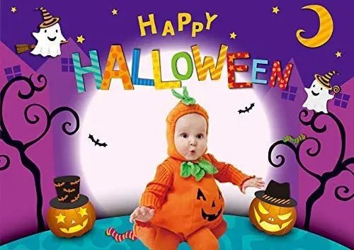 CHAIYA 7x5ft Cartoon Halloween Photo Backdrop - Pumpkin Moon Party Decorations - CY - 137 - Backdrop BlissCHAIYA 7x5ft Cartoon Halloween Photo Backdrop - Pumpkin Moon Party Decorations - CY - 137