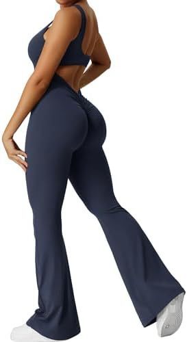 Women Sleeveless Flare Jumpsuits Fitness Yoga Long Pants - Backdrop BlissWomen Sleeveless Flare Jumpsuits Fitness Yoga Long Pants