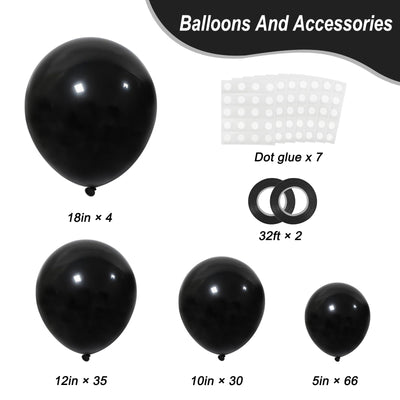 RUBFAC 135pcs Gold Balloons Different Sizes 18 12 10 5 Inch for Garland Arch, Latex Metallic Balloon for Birthday Graduation Party Wedding Decorations Backdrop Bliss