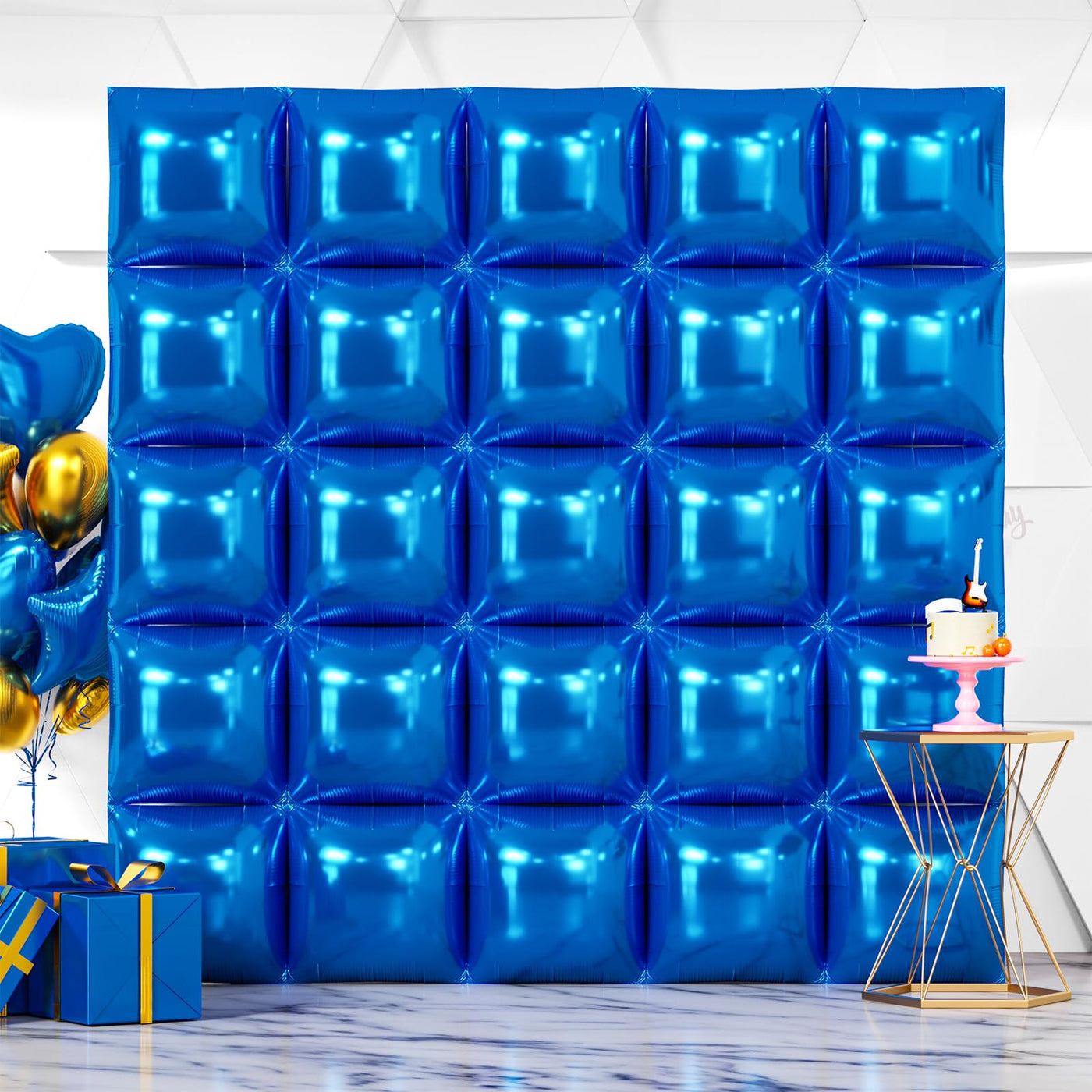 NISOCY 48PCS Green Square Foil Balloons Wall Backdrop Double Sided Green Balloons Tunnel Arch Kit for Baby Shower Birthday Anniversary Summer Party Decoration Backdrop Bliss