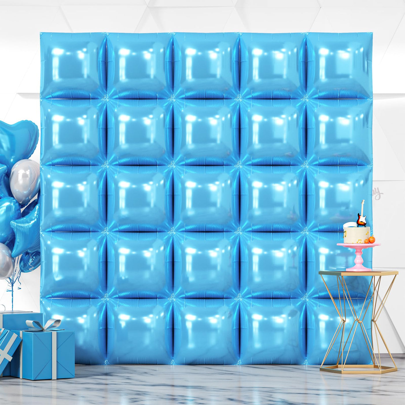 NISOCY 48PCS Green Square Foil Balloons Wall Backdrop Double Sided Green Balloons Tunnel Arch Kit for Baby Shower Birthday Anniversary Summer Party Decoration Backdrop Bliss