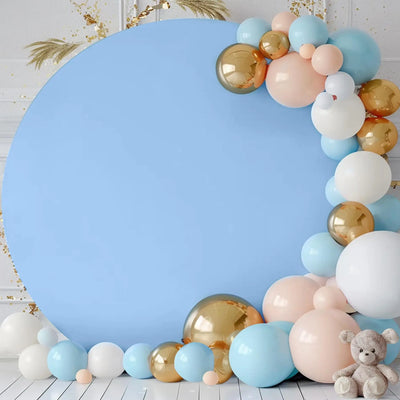 7.2FT Navy Blue Round Backdrop Cover for 5 to 7.2ft Circle Arch Stand - Haefoo Back to School Decoration Circle Backdrop Cover for Birthday, Wedding, Baby Shower Photography Background Party Decor Backdrop Bliss