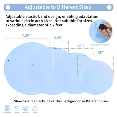 7.2FT Navy Blue Round Backdrop Cover for 5 to 7.2ft Circle Arch Stand - Haefoo Back to School Decoration Circle Backdrop Cover for Birthday, Wedding, Baby Shower Photography Background Party Decor Backdrop Bliss