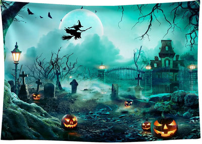 8X6FT Halloween Backdrop Photography Background Horror Moon Night Scary Cemetery Pumpkin Lantern Backdrop for Kids Adult Family Party Birthday Banner Decor Halloween Photo Backdrop SCO297B - Backdrop Bliss8X6FT Halloween Backdrop Photography Background Horror Moon Night Scary Cemetery Pumpkin Lantern Backdrop for Kids Adult Family Party Birthday Banner Decor Halloween Photo Backdrop SCO297B