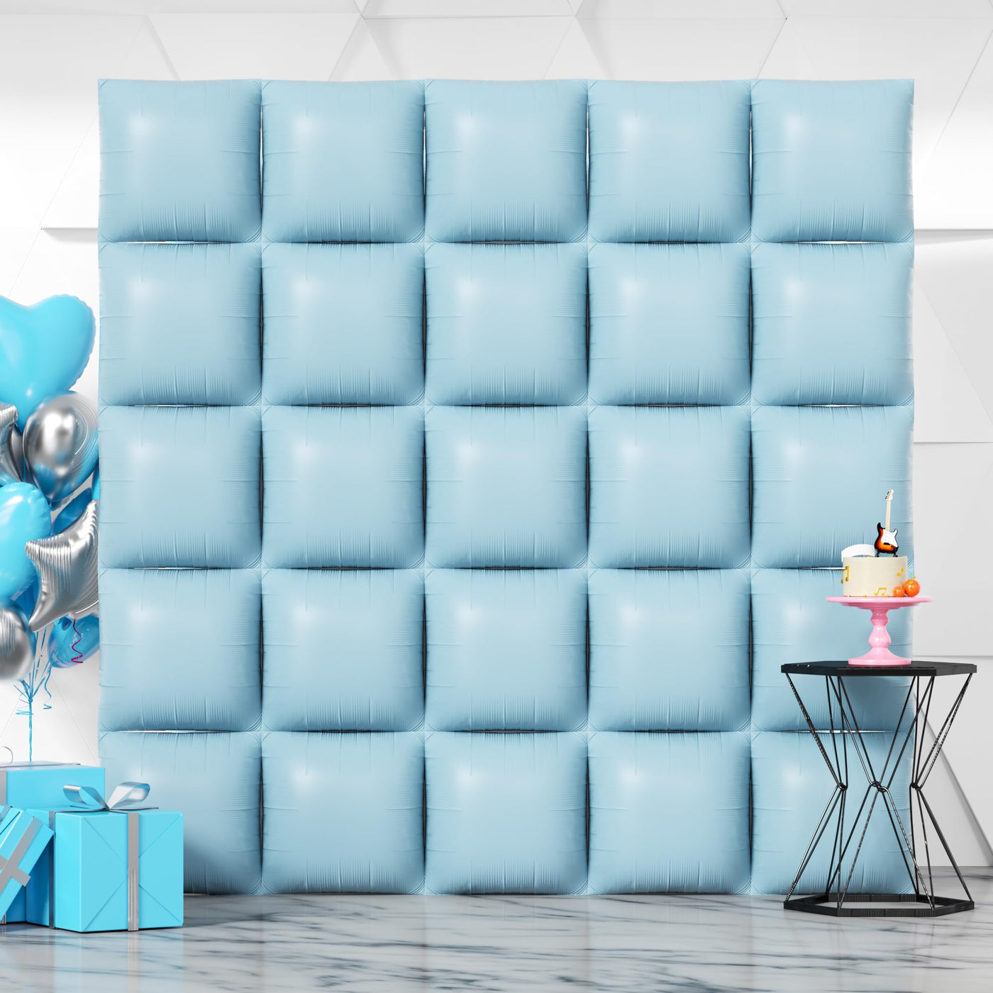 NISOCY 48PCS Green Square Foil Balloons Wall Backdrop Double Sided Green Balloons Tunnel Arch Kit for Baby Shower Birthday Anniversary Summer Party Decoration Backdrop Bliss