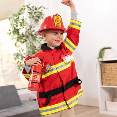 Melissa & Doug Fire Chief Role Play Costume Dress - Up Set Pretend Fire Fighter Outfit With Realistic Accessories, Firefighter Costume For Kids And Toddlers Ages 3+ - Backdrop BlissMelissa & Doug Fire Chief Role Play Costume Dress - Up Set Pretend Fire Fighter Outfit With Realistic Accessories, Firefighter Costume For Kids And Toddlers Ages 3+
