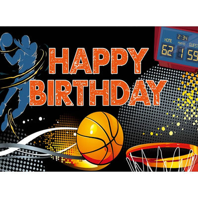 Football Happy Birthday Backdrop Banner Game Time Photography Background Fire Football Basketball Soccer Birthday Banner Decoration 7x5Ft Backdrop Bliss