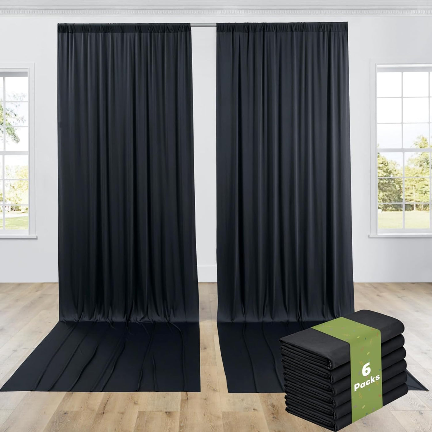 40FTx12FT White Wrinkle - Free Wedding Backdrop Curtain - Silky Washable White Polyester Drapes for Baby Showers, Birthday Parties, Photography, and Wedding Receptions - 8 Panels 5FTx12FT - Backdrop Bliss40FTx12FT White Wrinkle - Free Wedding Backdrop Curtain - Silky Washable White Polyester Drapes for Baby Showers, Birthday Parties, Photography, and Wedding Receptions - 8 Panels 5FTx12FT
