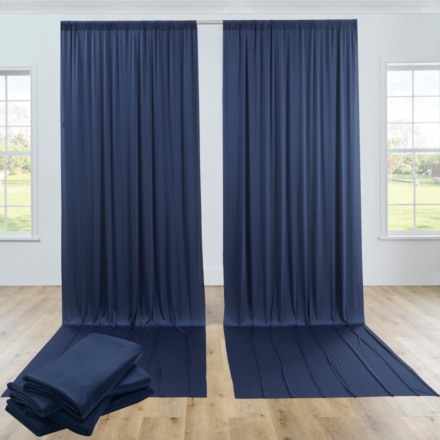 40FTx12FT White Wrinkle - Free Wedding Backdrop Curtain - Silky Washable White Polyester Drapes for Baby Showers, Birthday Parties, Photography, and Wedding Receptions - 8 Panels 5FTx12FT - Backdrop Bliss40FTx12FT White Wrinkle - Free Wedding Backdrop Curtain - Silky Washable White Polyester Drapes for Baby Showers, Birthday Parties, Photography, and Wedding Receptions - 8 Panels 5FTx12FT