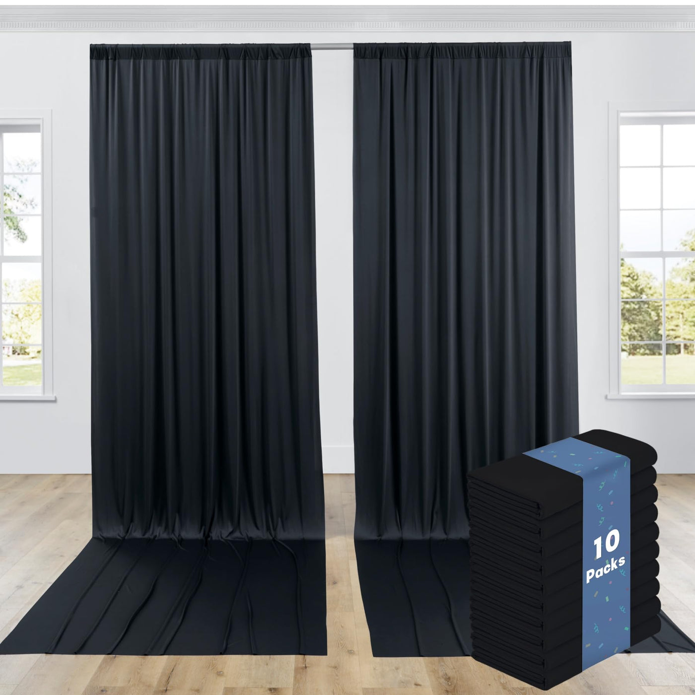 40FTx12FT White Wrinkle - Free Wedding Backdrop Curtain - Silky Washable White Polyester Drapes for Baby Showers, Birthday Parties, Photography, and Wedding Receptions - 8 Panels 5FTx12FT - Backdrop Bliss40FTx12FT White Wrinkle - Free Wedding Backdrop Curtain - Silky Washable White Polyester Drapes for Baby Showers, Birthday Parties, Photography, and Wedding Receptions - 8 Panels 5FTx12FT