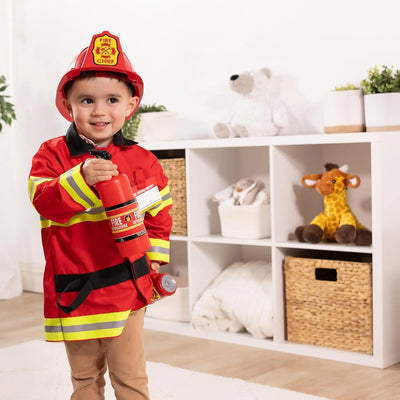 Melissa & Doug Fire Chief Role Play Costume Dress - Up Set Pretend Fire Fighter Outfit With Realistic Accessories, Firefighter Costume For Kids And Toddlers Ages 3+ - Backdrop BlissMelissa & Doug Fire Chief Role Play Costume Dress - Up Set Pretend Fire Fighter Outfit With Realistic Accessories, Firefighter Costume For Kids And Toddlers Ages 3+