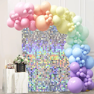 Pink Shimmer Wall Backdrop 24 Panels Cover 6 x 4 Ft, Photo Backdrops for Wedding,Anniversary,Birthday,Party Decoration Backdrop Bliss