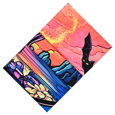 Uspring Blacklight Tapestry Hippie Gothic Tapestries Floral Wall Tapestry Wizard Skull Tapestry Wall Hanging Large UV Reactive Tapestry for Bedroom Aesthetic (Red, 51.2 x 59.1 inches) Backdrop Bliss