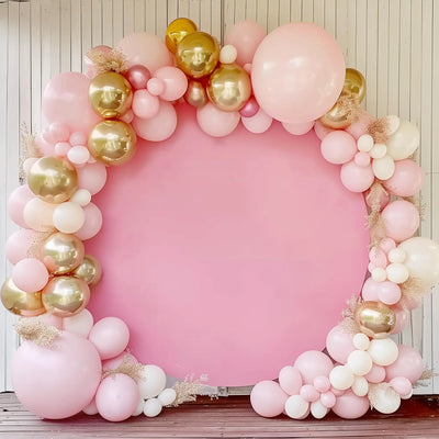 7.2FT Navy Blue Round Backdrop Cover for 5 to 7.2ft Circle Arch Stand - Haefoo Back to School Decoration Circle Backdrop Cover for Birthday, Wedding, Baby Shower Photography Background Party Decor Backdrop Bliss