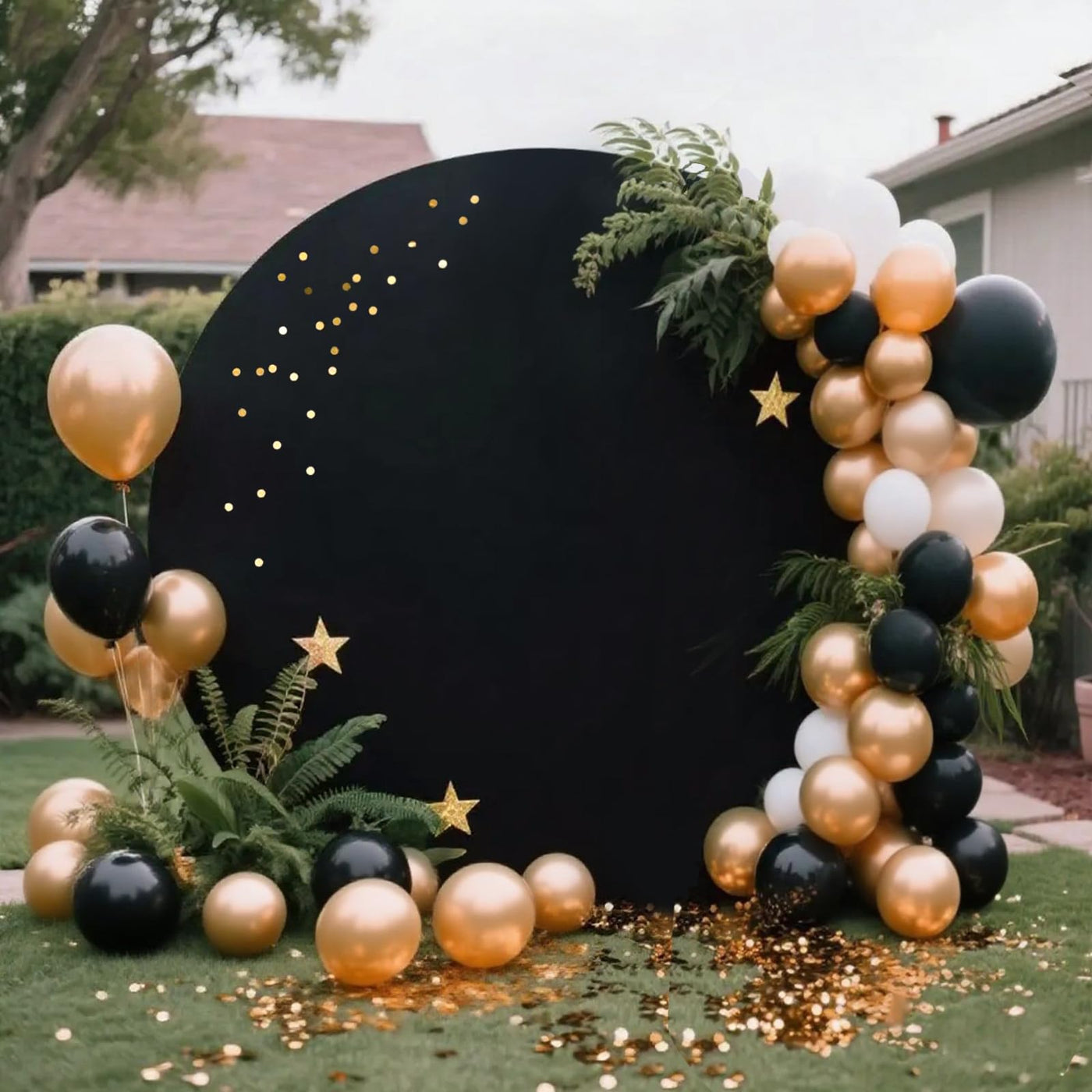7.5FT Royal Blue Round Wedding Backdrop Cover,Circle Balloon Arch Backgound Stand Cover for Birthday Party Baby Shower Halloween Decoration (Royal Blue) - Backdrop Bliss7.5FT Royal Blue Round Wedding Backdrop Cover,Circle Balloon Arch Backgound Stand Cover for Birthday Party Baby Shower Halloween Decoration (Royal Blue)