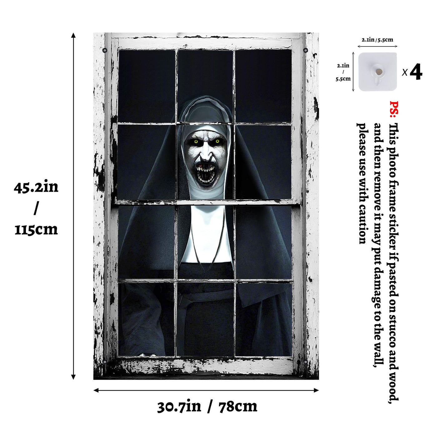 Halloween Horror Curtain Window Cover Decorations Scary Window Door Cover Backdrop Bliss