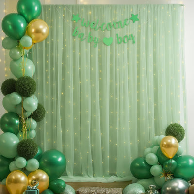 10x10ft Champagne Tulle Backdrop Curtain with Lights String for Parites, Sheer Backdrop Curtains for Wedding Baby Shower Birthday Party Photo Shoot Decorations - Backdrop Bliss10x10ft Champagne Tulle Backdrop Curtain with Lights String for Parites, Sheer Backdrop Curtains for Wedding Baby Shower Birthday Party Photo Shoot Decorations