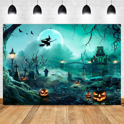 8X6FT Halloween Backdrop Photography Background Horror Moon Night Scary Cemetery Pumpkin Lantern Backdrop for Kids Adult Family Party Birthday Banner Decor Halloween Photo Backdrop SCO297B - Backdrop Bliss8X6FT Halloween Backdrop Photography Background Horror Moon Night Scary Cemetery Pumpkin Lantern Backdrop for Kids Adult Family Party Birthday Banner Decor Halloween Photo Backdrop SCO297B
