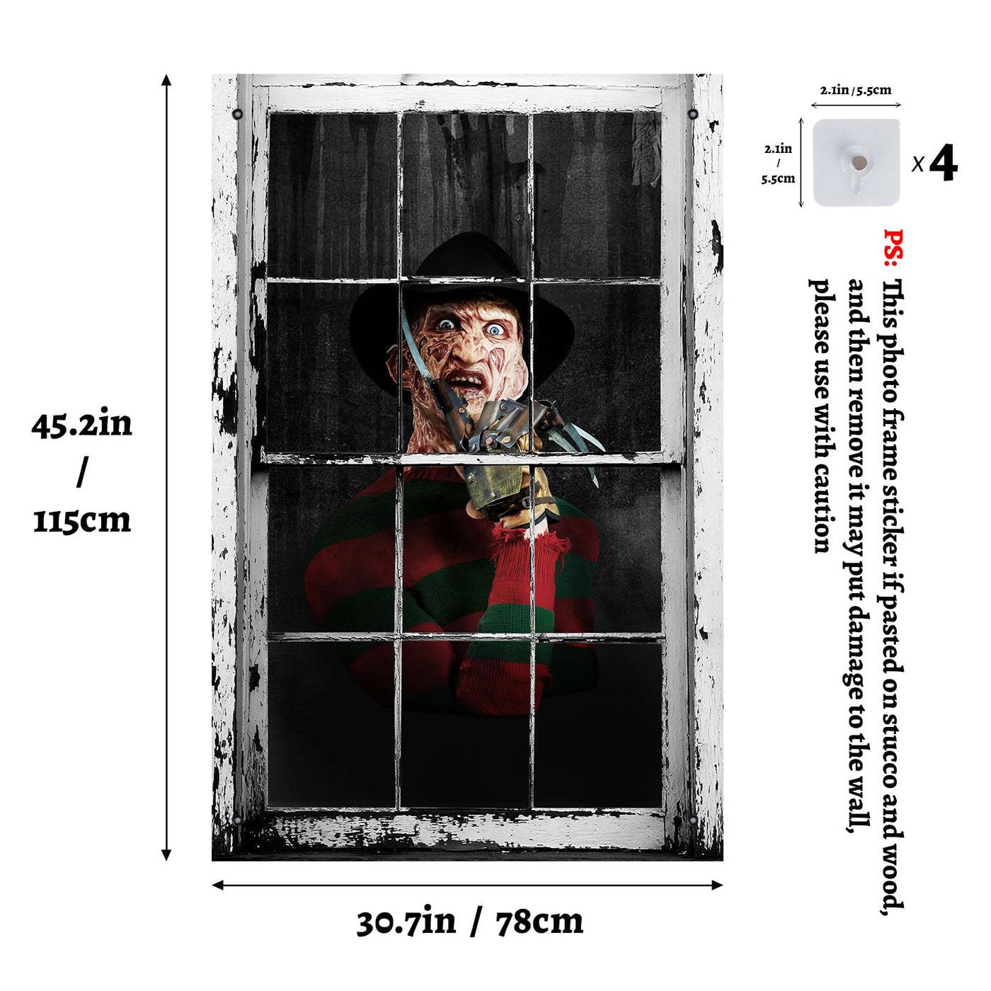 Halloween Horror Curtain Window Cover Decorations Scary Window Door Cover Backdrop Bliss
