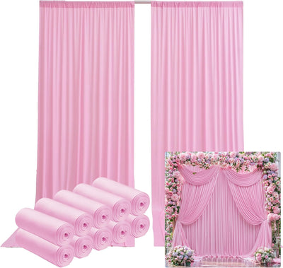40FTx12FT White Wrinkle - Free Wedding Backdrop Curtain - Silky Washable White Polyester Drapes for Baby Showers, Birthday Parties, Photography, and Wedding Receptions - 8 Panels 5FTx12FT - Backdrop Bliss40FTx12FT White Wrinkle - Free Wedding Backdrop Curtain - Silky Washable White Polyester Drapes for Baby Showers, Birthday Parties, Photography, and Wedding Receptions - 8 Panels 5FTx12FT