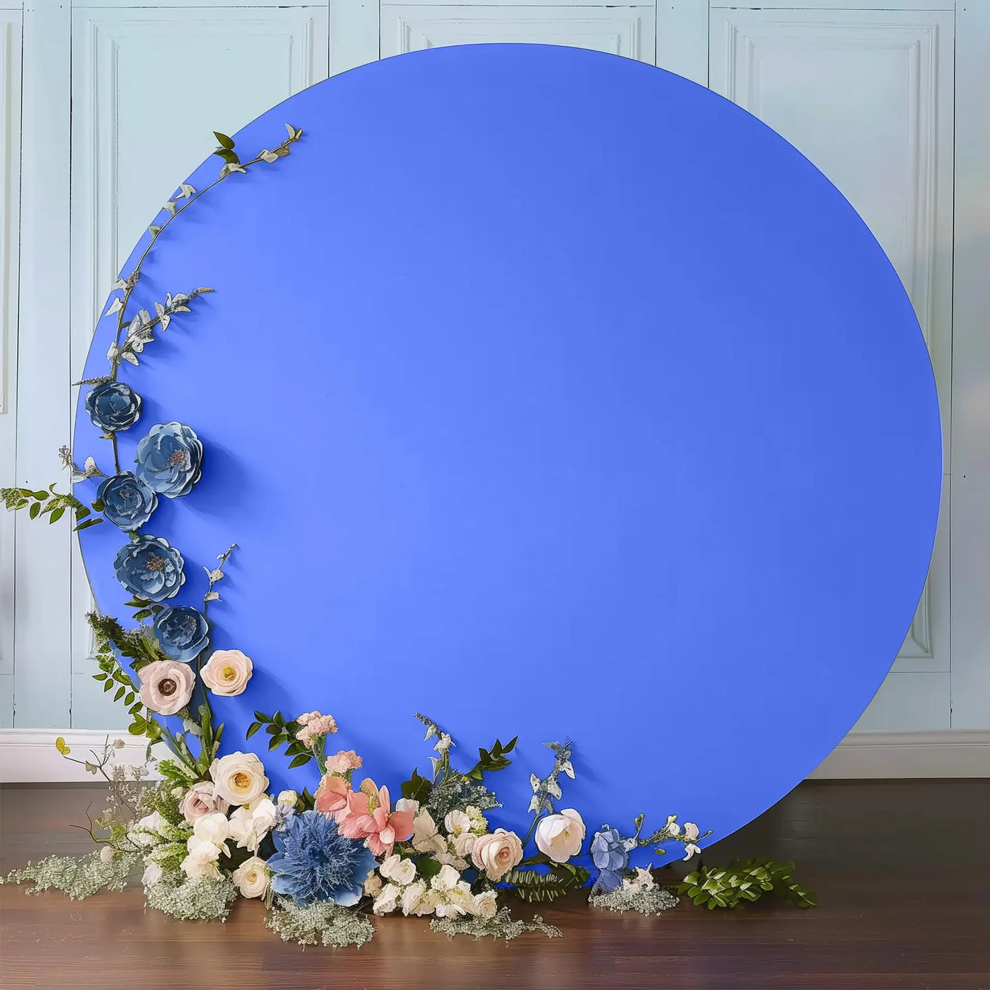 7.2FT Navy Blue Round Backdrop Cover for 5 to 7.2ft Circle Arch Stand - Haefoo Back to School Decoration Circle Backdrop Cover for Birthday, Wedding, Baby Shower Photography Background Party Decor Backdrop Bliss