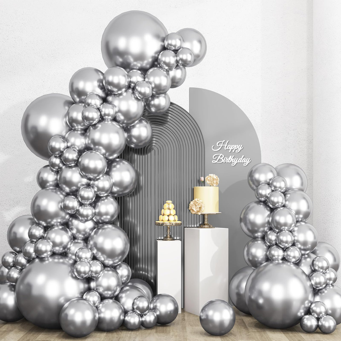 RUBFAC 135pcs Gold Balloons Different Sizes 18 12 10 5 Inch for Garland Arch, Latex Metallic Balloon for Birthday Graduation Party Wedding Decorations Backdrop Bliss