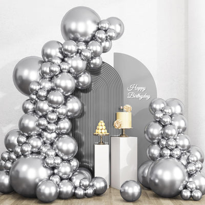 RUBFAC 135pcs Gold Balloons Different Sizes 18 12 10 5 Inch for Garland Arch, Latex Metallic Balloon for Birthday Graduation Party Wedding Decorations Backdrop Bliss