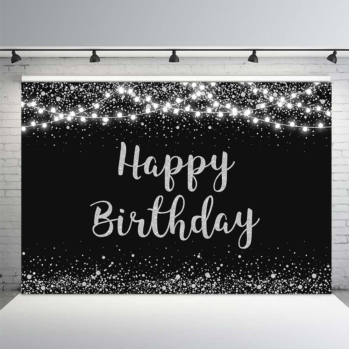 MEHOFOND Black and Gold Happy Birthday Backdrop Golden Glitter Dots Lights Photography Background for Women Men Kids Black Gold Birthday Party Decorations Banner Cake Table Photo Studio Props 7x5ft - Backdrop BlissMEHOFOND Black and Gold Happy Birthday Backdrop Golden Glitter Dots Lights Photography Background for Women Men Kids Black Gold Birthday Party Decorations Banner Cake Table Photo Studio Props 7x5ft