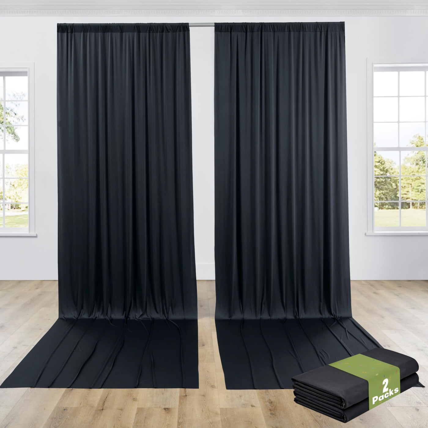 40FTx12FT White Wrinkle - Free Wedding Backdrop Curtain - Silky Washable White Polyester Drapes for Baby Showers, Birthday Parties, Photography, and Wedding Receptions - 8 Panels 5FTx12FT - Backdrop Bliss40FTx12FT White Wrinkle - Free Wedding Backdrop Curtain - Silky Washable White Polyester Drapes for Baby Showers, Birthday Parties, Photography, and Wedding Receptions - 8 Panels 5FTx12FT