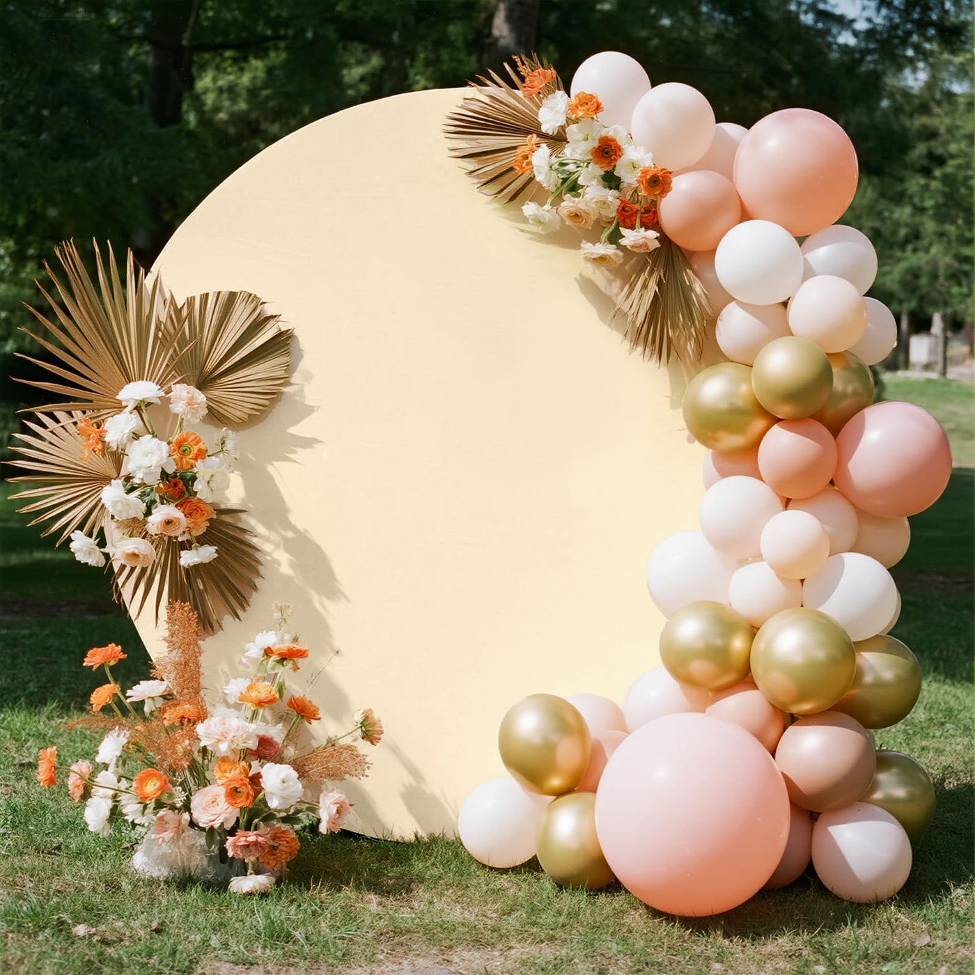 7.5FT Royal Blue Round Wedding Backdrop Cover,Circle Balloon Arch Backgound Stand Cover for Birthday Party Baby Shower Halloween Decoration (Royal Blue) - Backdrop Bliss7.5FT Royal Blue Round Wedding Backdrop Cover,Circle Balloon Arch Backgound Stand Cover for Birthday Party Baby Shower Halloween Decoration (Royal Blue)
