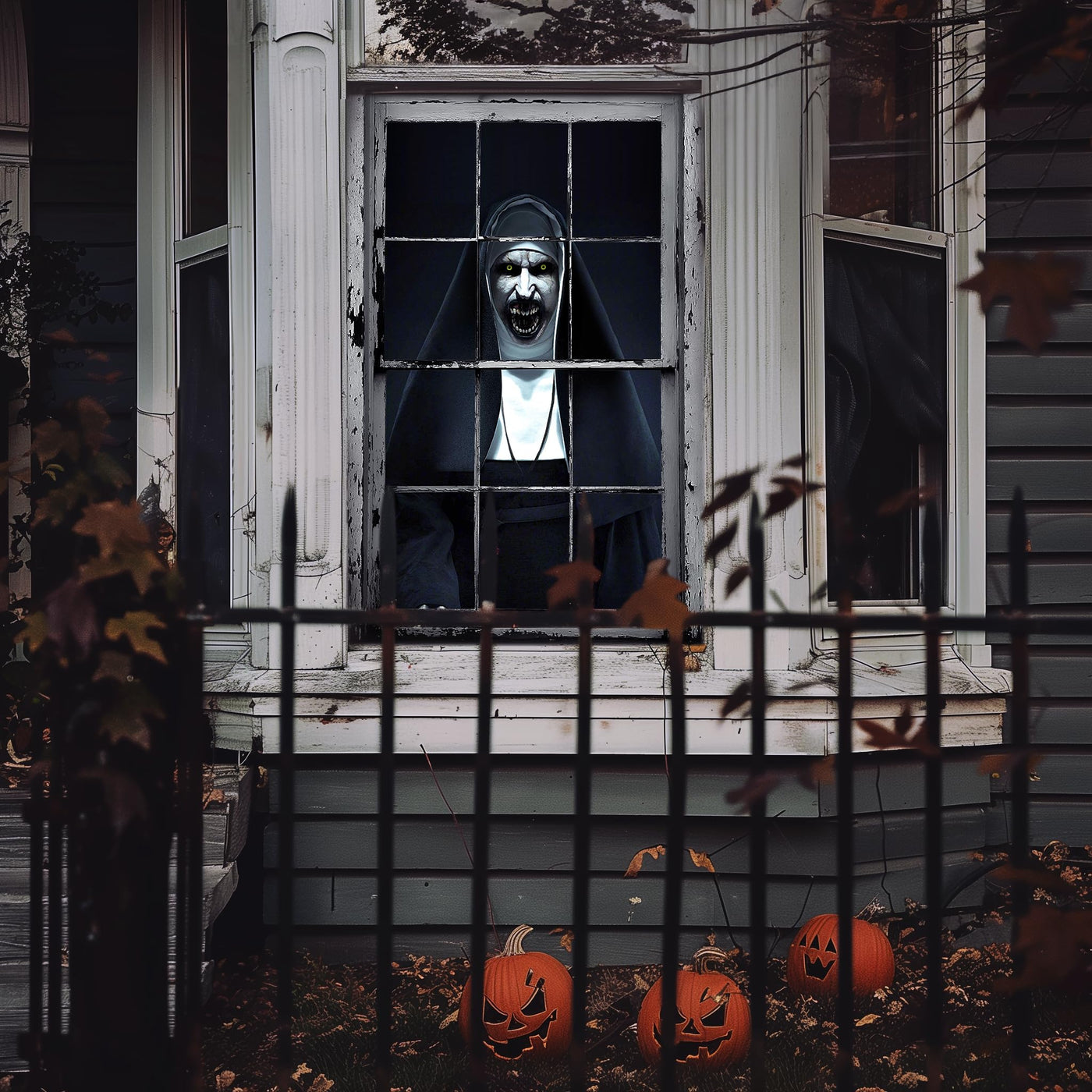 Halloween Horror Curtain Window Cover Decorations Scary Window Door Cover Backdrop Bliss