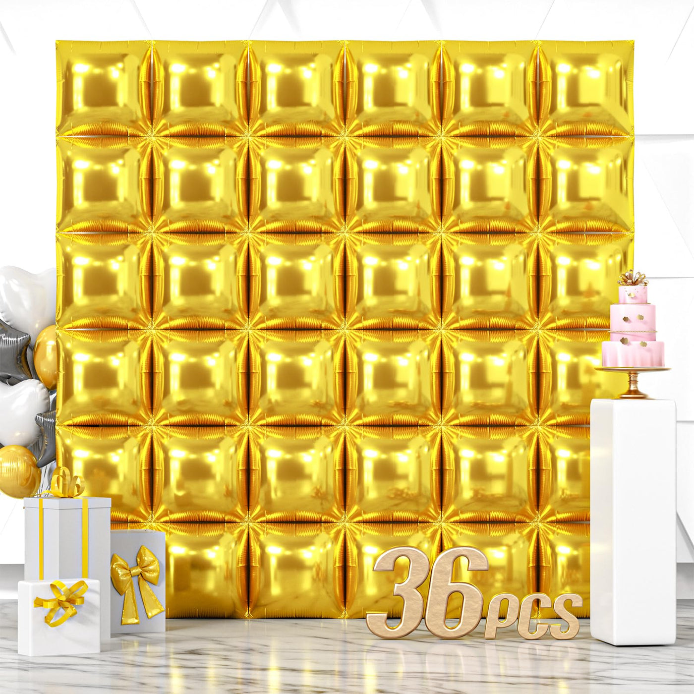 NISOCY 48PCS Green Square Foil Balloons Wall Backdrop Double Sided Green Balloons Tunnel Arch Kit for Baby Shower Birthday Anniversary Summer Party Decoration Backdrop Bliss