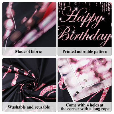 Black Gold Happy Birthday Banner Backdrop Large Yard Sign backgroud It's My Birthday Backdrop Baby Shower Party Indoor Outdoor Car Decoration Supplies for Men Women Boys Girls - Backdrop BlissBlack Gold Happy Birthday Banner Backdrop Large Yard Sign backgroud It's My Birthday Backdrop Baby Shower Party Indoor Outdoor Car Decoration Supplies for Men Women Boys Girls