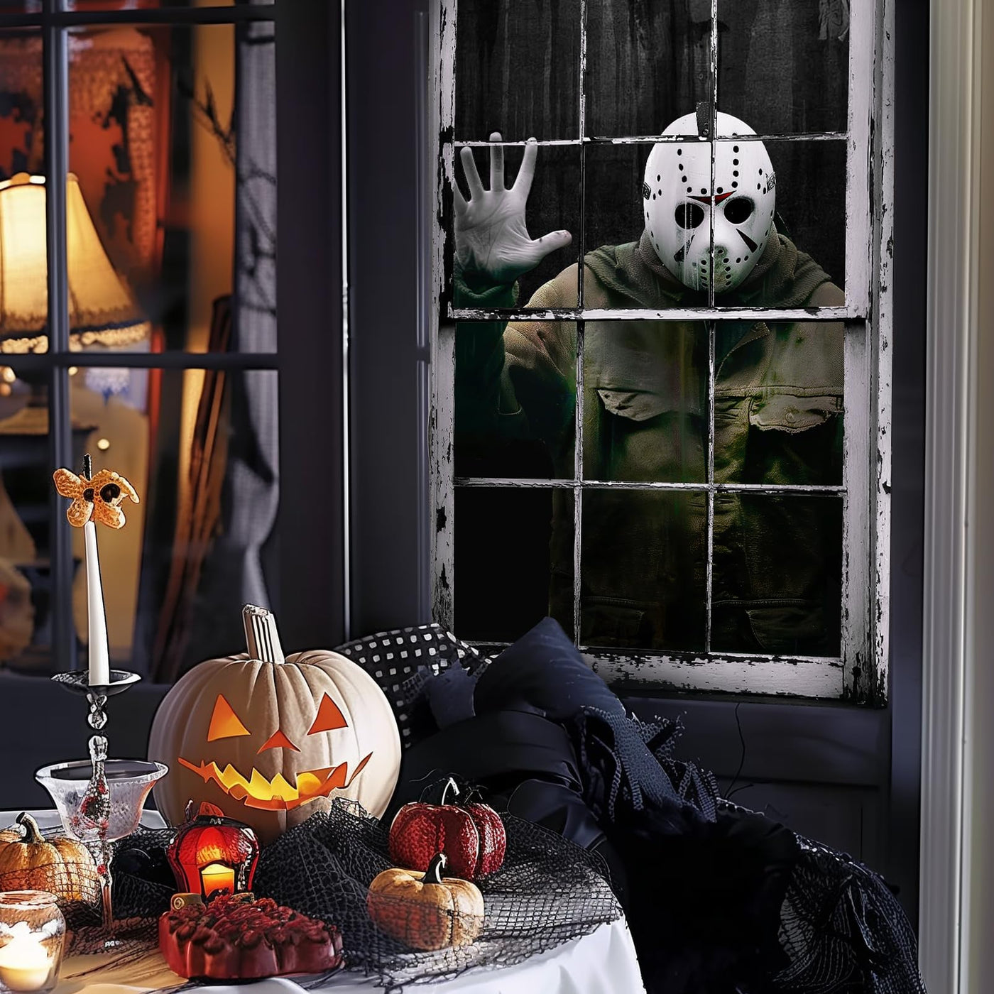 Halloween Horror Curtain Window Cover Decorations Scary Window Door Cover Backdrop Bliss