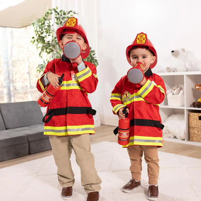 Melissa & Doug Fire Chief Role Play Costume Dress - Up Set Pretend Fire Fighter Outfit With Realistic Accessories, Firefighter Costume For Kids And Toddlers Ages 3+ - Backdrop BlissMelissa & Doug Fire Chief Role Play Costume Dress - Up Set Pretend Fire Fighter Outfit With Realistic Accessories, Firefighter Costume For Kids And Toddlers Ages 3+