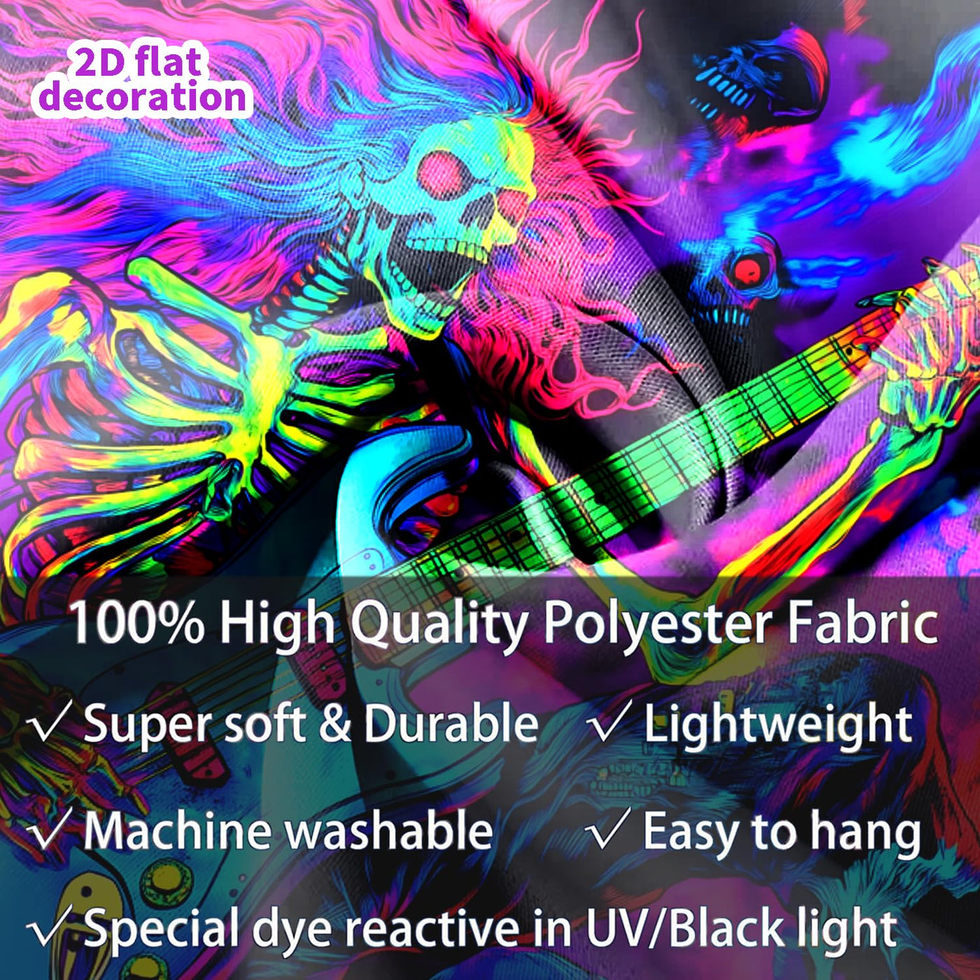 BSFHH Halloween Black Light Tapestry – UV Reactive Glow in the Dark Wall Hanging, Spooky Night Scene with Ghosts & Pumpkins, Haunting Home Decor for Parties, Bedroom, or Dorm (Haunted Houses, 79L" x 59W", Unframed) Backdrop Bliss