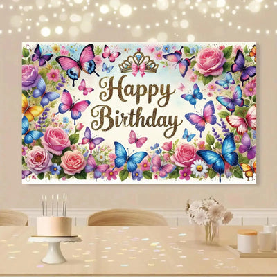Happy Birthday Backdrop Banner Rose Gold Glitter Floral Photography Background for Women Girls Lady Wedding Baby Shower Birthday Supplies Photo Props Party Decorations Cake Table 6x4ft - Backdrop BlissHappy Birthday Backdrop Banner Rose Gold Glitter Floral Photography Background for Women Girls Lady Wedding Baby Shower Birthday Supplies Photo Props Party Decorations Cake Table 6x4ft