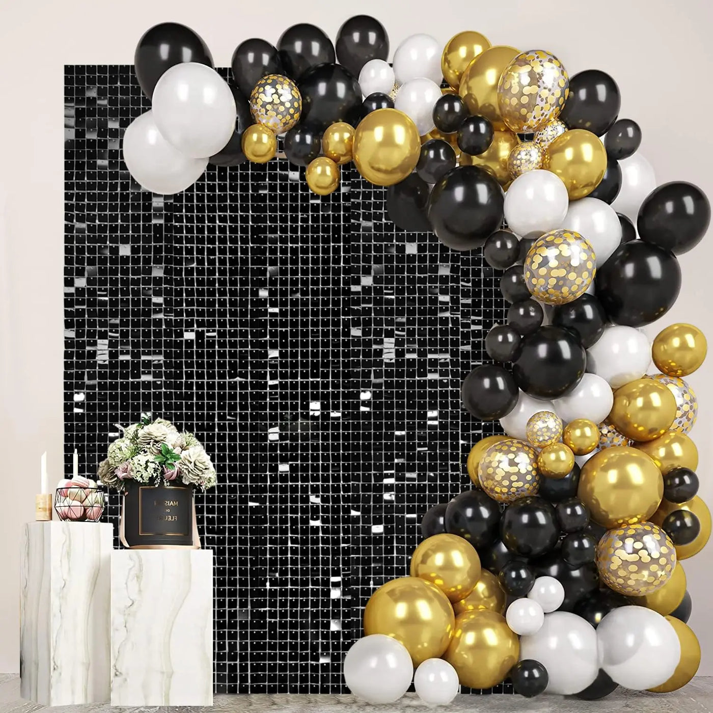 Pink Shimmer Wall Backdrop 24 Panels Cover 6 x 4 Ft, Photo Backdrops for Wedding,Anniversary,Birthday,Party Decoration Backdrop Bliss