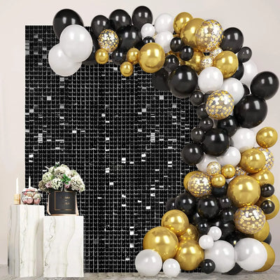 Pink Shimmer Wall Backdrop 24 Panels Cover 6 x 4 Ft, Photo Backdrops for Wedding,Anniversary,Birthday,Party Decoration Backdrop Bliss