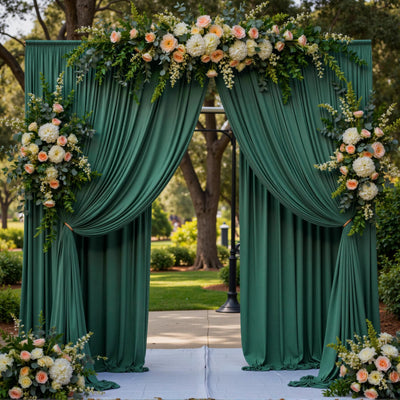 50 ft x 10 ft Wrinkle Free White Backdrop Curtain for Wedding Parties, Polyester Photo Backdrop Drapes for Baby Shower Birthday Party Backdrop Stand, Bulk Thick Background Curtains, 5x10FT 10 Panels - Backdrop Bliss50 ft x 10 ft Wrinkle Free White Backdrop Curtain for Wedding Parties, Polyester Photo Backdrop Drapes for Baby Shower Birthday Party Backdrop Stand, Bulk Thick Background Curtains, 5x10FT 10 Panels