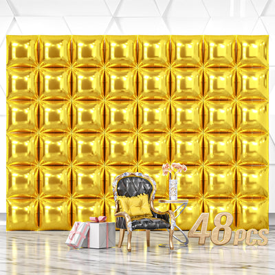 NISOCY 48PCS Green Square Foil Balloons Wall Backdrop Double Sided Green Balloons Tunnel Arch Kit for Baby Shower Birthday Anniversary Summer Party Decoration Backdrop Bliss
