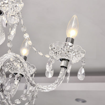 PAPAYA Modern Chrome Beaded Hanging Chandelier Shades (W8.7 x H13), Beads Pendant Shade with Acrylic Crystal, Ceiling Chandelier Beaded Lampshade for Wedding Party Event Home Decoration Backdrop Bliss