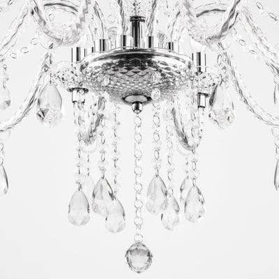 PAPAYA Modern Chrome Beaded Hanging Chandelier Shades (W8.7 x H13), Beads Pendant Shade with Acrylic Crystal, Ceiling Chandelier Beaded Lampshade for Wedding Party Event Home Decoration Backdrop Bliss