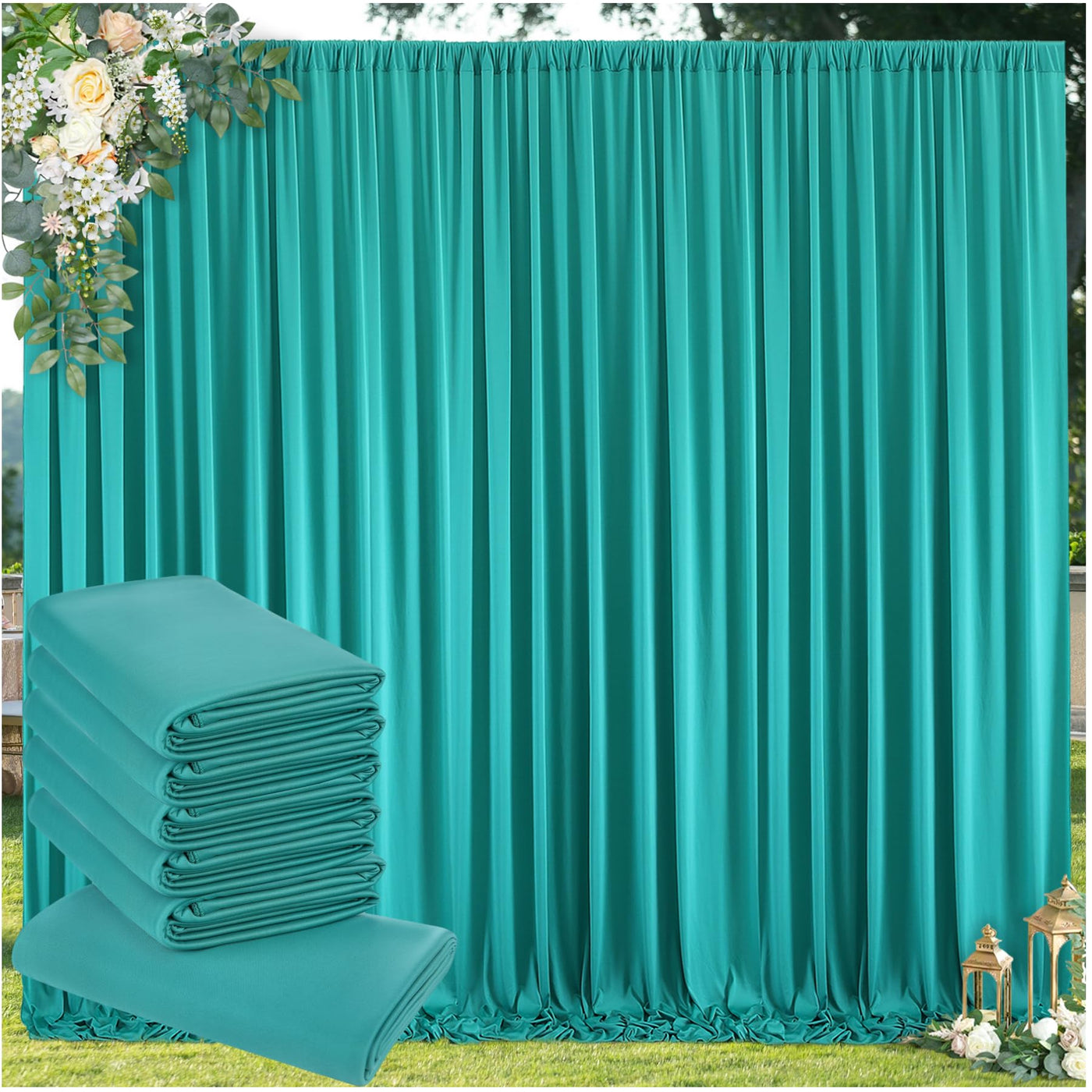 50 ft x 10 ft Wrinkle Free White Backdrop Curtain for Wedding Parties, Polyester Photo Backdrop Drapes for Baby Shower Birthday Party Backdrop Stand, Bulk Thick Background Curtains, 5x10FT 10 Panels - Backdrop Bliss50 ft x 10 ft Wrinkle Free White Backdrop Curtain for Wedding Parties, Polyester Photo Backdrop Drapes for Baby Shower Birthday Party Backdrop Stand, Bulk Thick Background Curtains, 5x10FT 10 Panels
