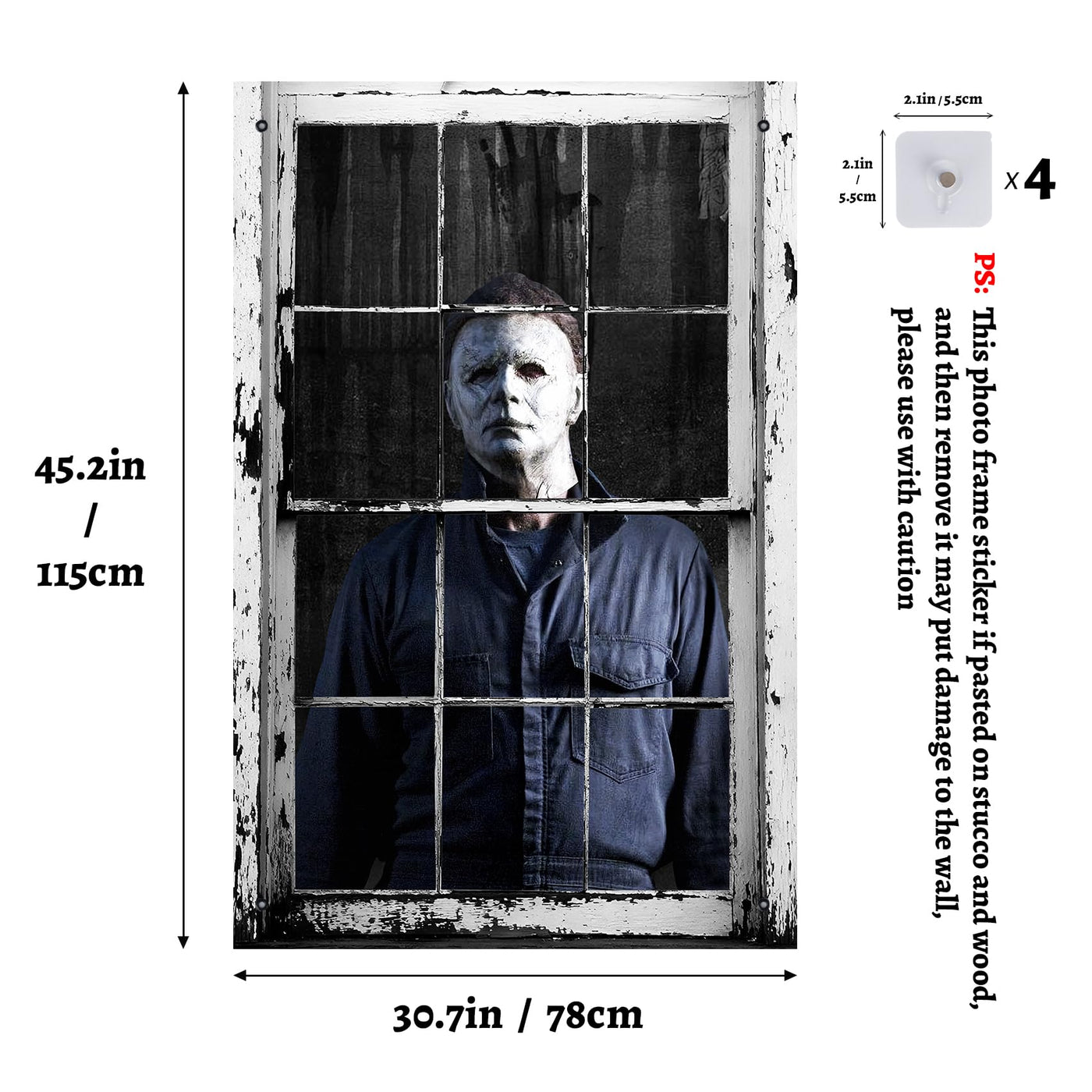 Halloween Horror Curtain Window Cover Decorations Scary Window Door Cover Backdrop Bliss