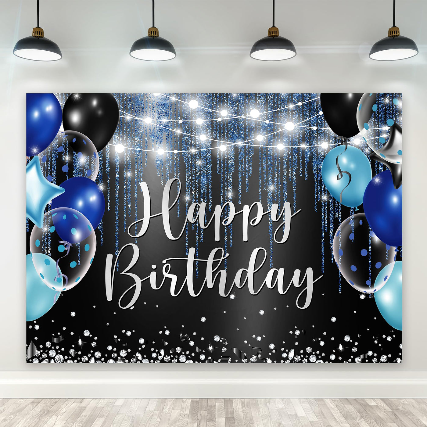 Riyidecor Royal Navy Blue Silver Happy Birthday Backdrop Party Decorations for Men Boys 7Wx5H Feet Polyester Fabric Balloon Diamond Sparkle Bday Photography Background Decor Banner Studio Photo Shoot - Backdrop BlissRiyidecor Royal Navy Blue Silver Happy Birthday Backdrop Party Decorations for Men Boys 7Wx5H Feet Polyester Fabric Balloon Diamond Sparkle Bday Photography Background Decor Banner Studio Photo Shoot